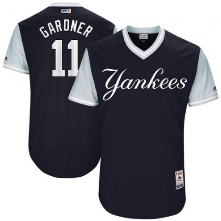 Men's Majestic New York Yankees #11 Brett Gardner 