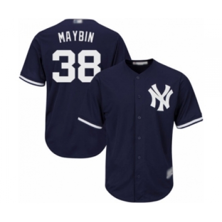 Men's New York Yankees #38 Cameron Maybin Replica Navy Blue Alternate Baseball Jersey