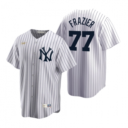 Men's Nike New York Yankees #77 Clint Frazier White Cooperstown Collection Home Stitched Baseball Jersey