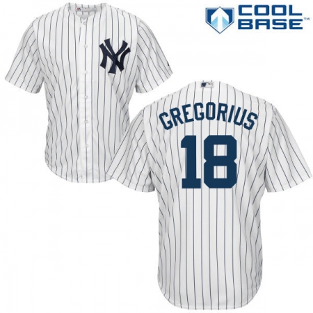 Youth Majestic New York Yankees #18 Didi Gregorius Replica White Home MLB Jersey