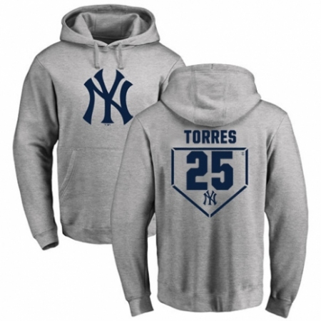 MLB Nike New York Yankees #25 Gleyber Torres Gray RBI Pullover Hoodie