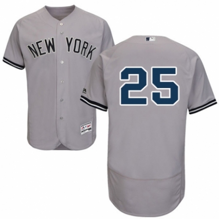 Men's Majestic New York Yankees #25 Gleyber Torres Grey Road Flex Base Authentic Collection MLB Jersey