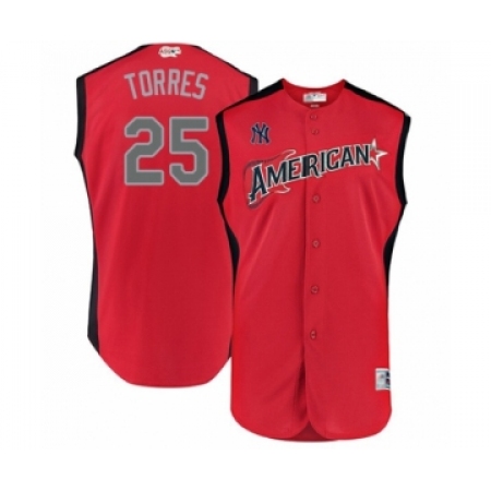 Men's New York Yankees #25 Gleyber Torres Authentic Red American League 2019 Baseball All-Star Jersey
