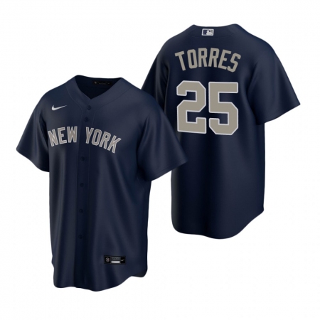 Men's Nike New York Yankees #25 Gleyber Torres Navy Alternate Stitched Baseball Jersey