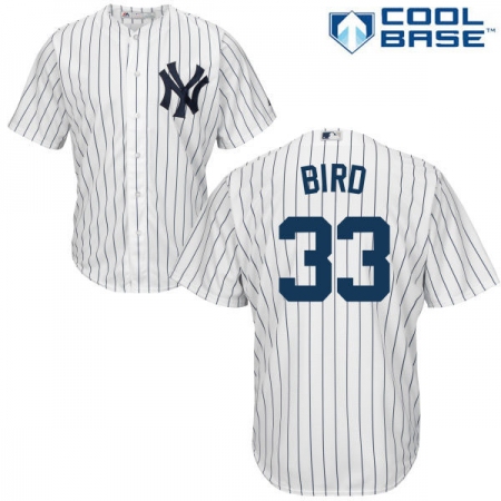 Men's Majestic New York Yankees #33 Greg Bird Replica White Home MLB Jersey