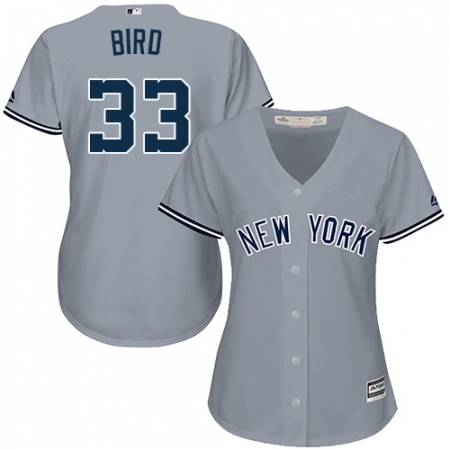 Women's Majestic New York Yankees #33 Greg Bird Authentic Grey Road MLB Jersey