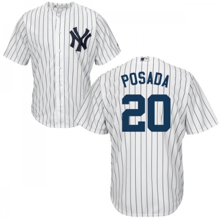 Youth Majestic New York Yankees #20 Jorge Posada Authentic White Home MLB Jersey