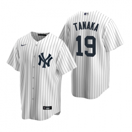 Men's Nike New York Yankees #19 Masahiro Tanaka White Home Stitched Baseball Jersey