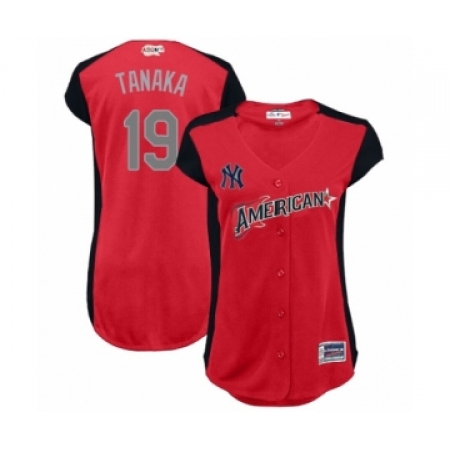 Women's New York Yankees #19 Masahiro Tanaka Authentic Red American League 2019 Baseball All-Star Jersey