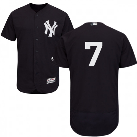 Men's Majestic New York Yankees #7 Mickey Mantle Navy Blue Alternate Flex Base Authentic Collection MLB Jersey