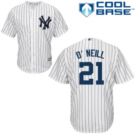 Youth Majestic New York Yankees #21 Paul O'Neill Authentic White Home MLB Jersey