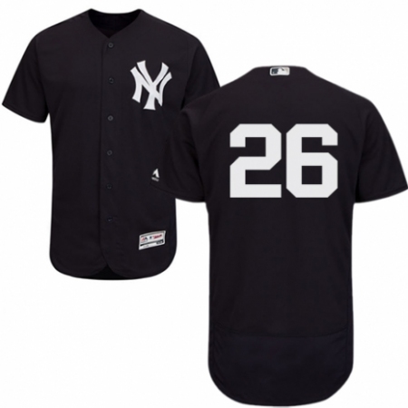 Men's Majestic New York Yankees #26 Tyler Austin Navy Blue Alternate Flex Base Authentic Collection MLB Jersey