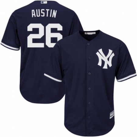 Men's Majestic New York Yankees #26 Tyler Austin Replica Navy Blue Alternate MLB Jersey