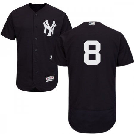 Men's Majestic New York Yankees #8 Yogi Berra Navy Blue Alternate Flex Base Authentic Collection MLB Jersey