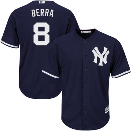 Youth Majestic New York Yankees #8 Yogi Berra Authentic Navy Blue Alternate MLB Jersey
